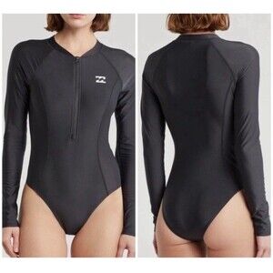 Billabong Beach Babe Surfsuit Long Sleeve Swim Black Rash Guard M NWT